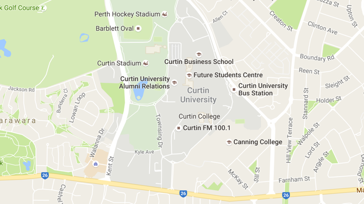 Curtin University map